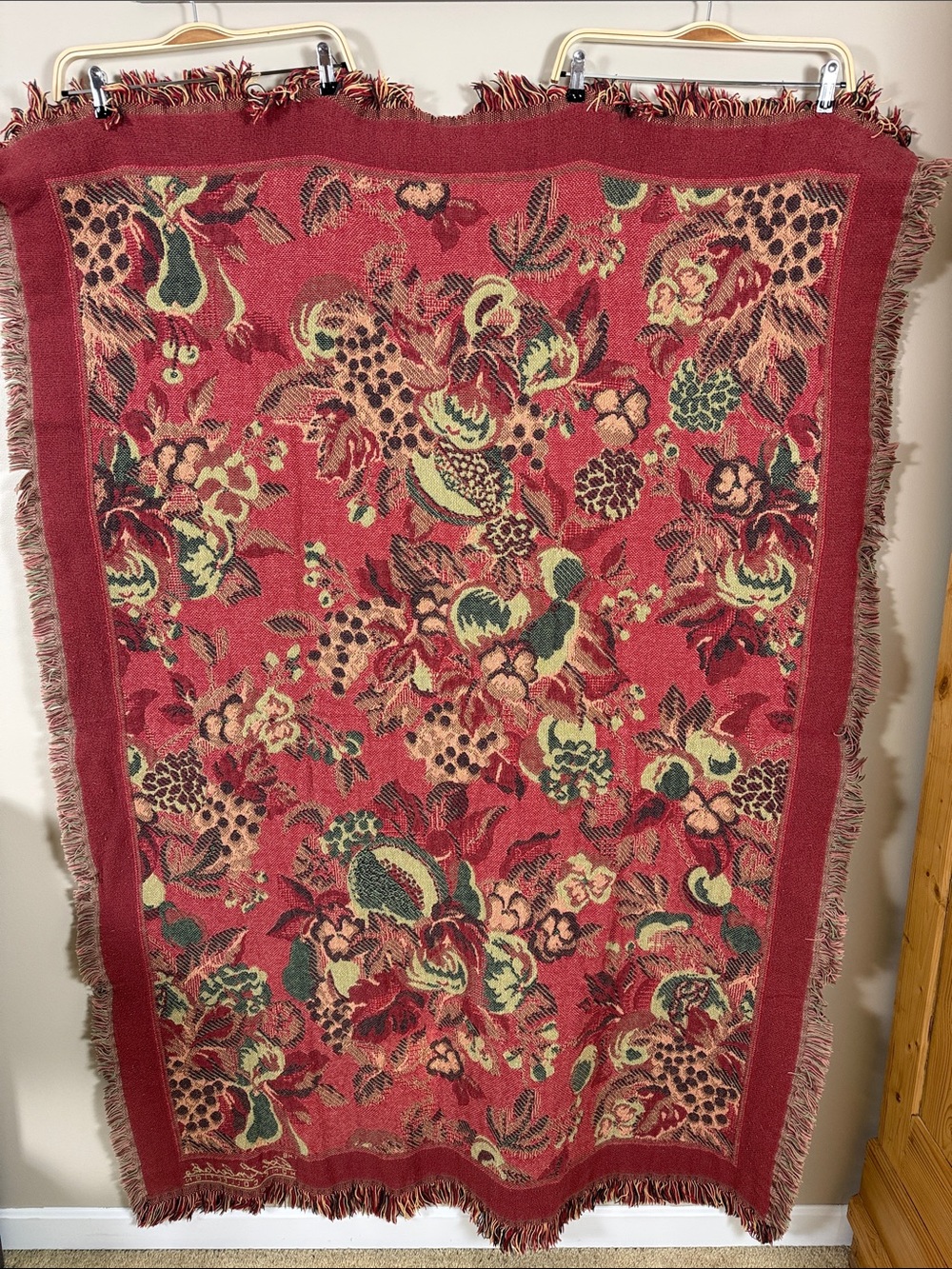 Vintage Bob Timberlake Floral Tapestry Throw Blanket - Picture 4 of 4